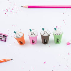 2In1 3D Cute Coffee Or Ice cream Shape sharpner Like Rotary Manual Pencil Sharpener for Kids Ice Cream Style Office School Supplies, Back to School Gift for Students,Kids Educational Stationary kit, B'Day Return Gift (1 Pc)