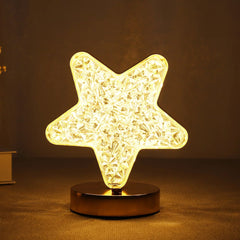 Star Crystal Diamond Touch Lamp – USB Rechargeable, 3-Way Dimmable