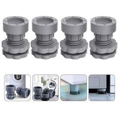 Plastic Washing Machine Vibration Feet , Adjustable Highly Non-Slip Support Anti Vibration Walk Shock Absorber Noise Cancelling Furniture Lifting Base (4 Pcs Set)