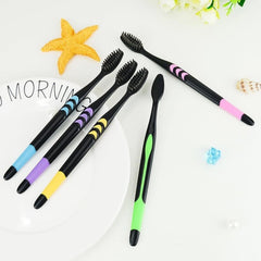 Soft Toothbrush With Plastic Round Box for Men and Women, Kids, Adults Plastic Toothbrush (10 pcs Set)