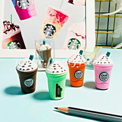 2In1 3D Cute Coffee Or Ice cream Shape sharpner Like Rotary Manual Pencil Sharpener for Kids Ice Cream Style Office School Supplies, Back to School Gift for Students,Kids Educational Stationary kit, B'Day Return Gift (1 Pc)