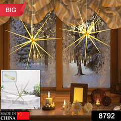 3D Gold Star Hanging Decoration Star, Acrylic Look  Hanging Luminous Star for Windows, Home, Garden Festive Embellishments for Holiday Parties Weddings Birthday Home Decoration (Big)